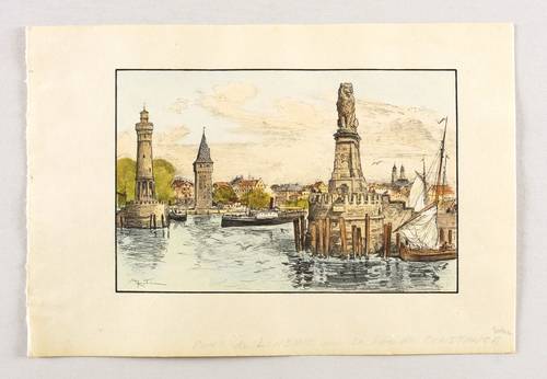 Lindau (Bodensee) - Hafeneinfahrt mit Bayerischem Löwen - Hafeneinfahrt mit Bayerischem Löwen - Port de Lindau sur le Lac de Constance