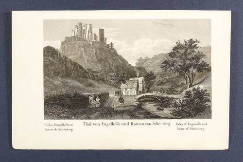 Engehöll (Oberwesel) - Ruine Schönburg mit Engehöller Tal - Ruine Schönburg mit Engehöller Tal - Thal von Engelhölle und Ruinen von Schönberg