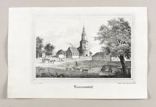 Knautnaundorf (Leipzig) - Teilansicht mit Andreaskapelle - Teilansicht mit Andreaskapelle - Knautnaundorf
