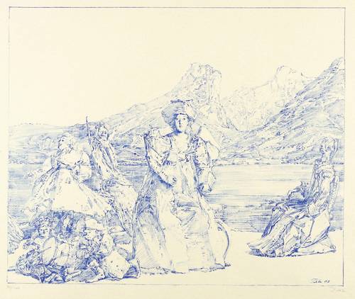 Tübke, Werner -  -  - Figuren am Wolfgangsee