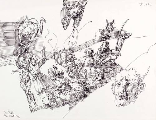 Tübke, Werner -  -  - Happening mit Betrachter