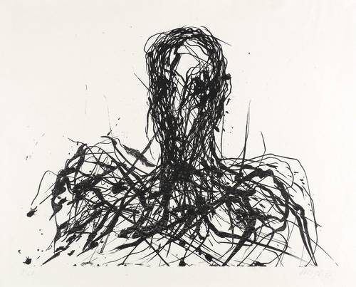 Uhlig, Max -  -  - Männerkopf mit Schatten (nach Günter Hornig)