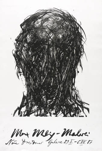 Uhlig, Max - Ausstellungsplakat Neue Dresdener Galerie - Ausstellungsplakat Neue Dresdener Galerie - Ohne Titel (Dunkler Kopf)