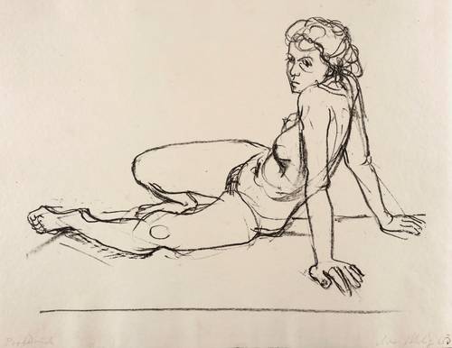 Uhlig, Max -  -  - Ohne Titel (Aufgestützter weiblicher Akt)