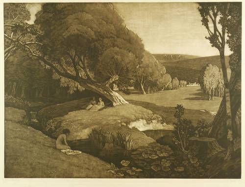 Fischer, Otto -  -  - Landschaft mit Badenden