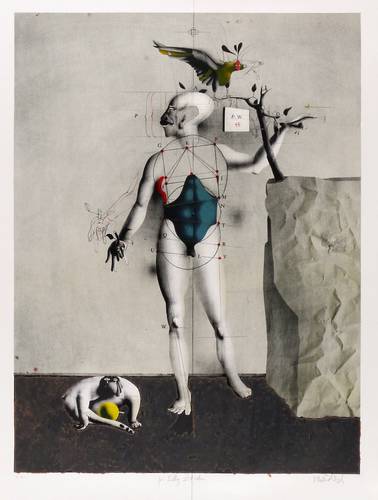 Wunderlich, Paul -  -  - Selbst als Adam mit Anton und Adler