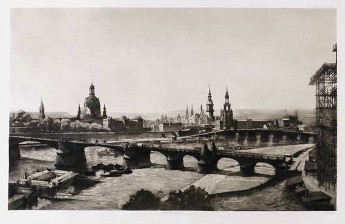 Erler, Georg - Nach Gotthardt Kuehl - Nach Gotthardt Kuehl - Blick auf die Dresdner Altstadt