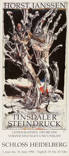 Janssen, Horst - Ausstellungsplakat Schloss Heidelberg - Ausstellungsplakat Schloss Heidelberg - Tinsdaler Steindruck