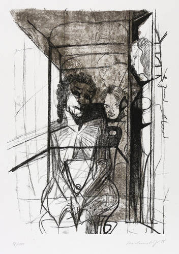 Weidensdorfer, Claus -  -  - Frau in der Bahn