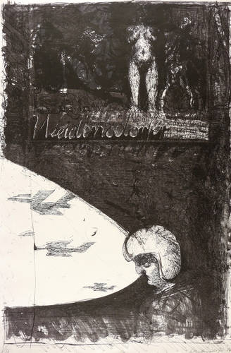 Weidensdorfer, Claus - Ausstellungsplakat Christliche Buch- und Kunsthandlung Ungelenk - Ausstellungsplakat Christliche Buch- und Kunsthandlung Ungelenk - Ohne Titel (Unter der Brücke)