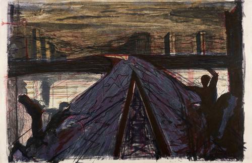 Weidensdorfer, Claus -  -  - Menschen und Figuren vor einer gedachten Stadt