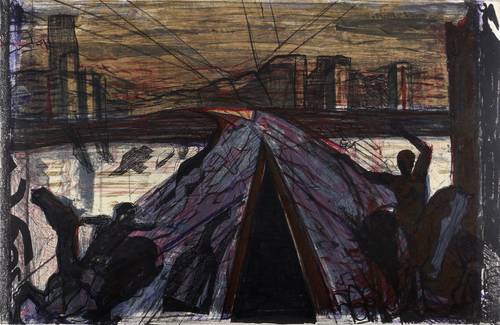 Weidensdorfer, Claus -  -  - Menschen und Figuren vor einer gedachten Stadt (II)