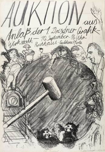 Weidensdorfer, Claus - Plakat Auktion 1. Dresdner Grafikwerkstatt - Plakat Auktion 1. Dresdner Grafikwerkstatt - Auktion