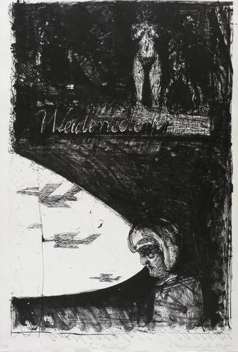 Weidensdorfer, Claus - Ausstellungsplakat Christliche Buch- und Kunsthandlung Ungelenk - Ausstellungsplakat Christliche Buch- und Kunsthandlung Ungelenk - Ohne Titel (Unter der Brücke)