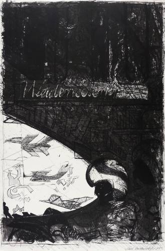 Weidensdorfer, Claus - Ausstellungsplakat Christliche Buch- und Kunsthandlung Ungelenk - Ausstellungsplakat Christliche Buch- und Kunsthandlung Ungelenk - Ohne Titel (Unter der Brücke) (II)