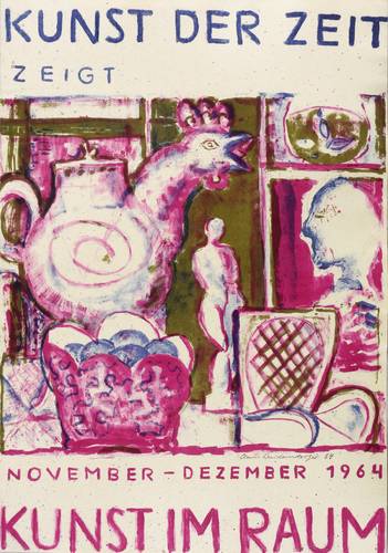 Weidensdorfer, Claus - Ausstellungsplakat Galerie Kunst der Zeit Dresden - Ausstellungsplakat Galerie Kunst der Zeit Dresden - Ausstellungs-Interieur (Kunst im Raum)