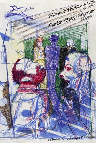 Weidensdorfer, Claus - Plakat Lesung Friedrich Wilhelm Junge & Günter ″Baby″ Sommer - Plakat Lesung Friedrich Wilhelm Junge & Günter ″Baby″ Sommer - Alles auf Hoffnung. Mehr ist nicht zu sagen (Johannes Bobrowski)