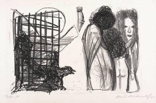 Weidensdorfer, Claus -  -  - Ohne Titel (Gefangener und drei Grazien)