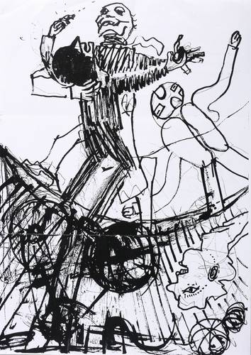 Weidensdorfer, Claus -  -  - Tanzendes Paar (Drahtseilakt)