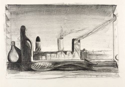 Weidensdorfer, Claus -  -  - Ohne Titel (Ausblick auf Industrielandschaft)