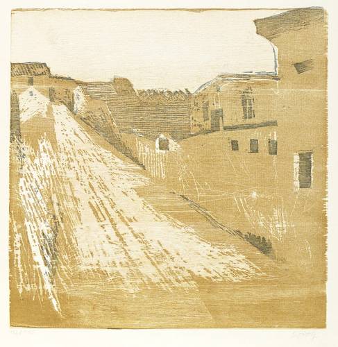 Wittig, Werner -  -  - Straße mit Gestrüpp (Vorortstraße)