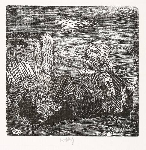 Wittig, Werner -  -  - Früchtestillleben mit Hausgiebel