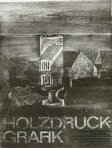 Wittig, Werner - Ausstellungsplakat Pretiosensaal Schloss Dresden - Ausstellungsplakat Pretiosensaal Schloss Dresden - Holzdruck-Grafik