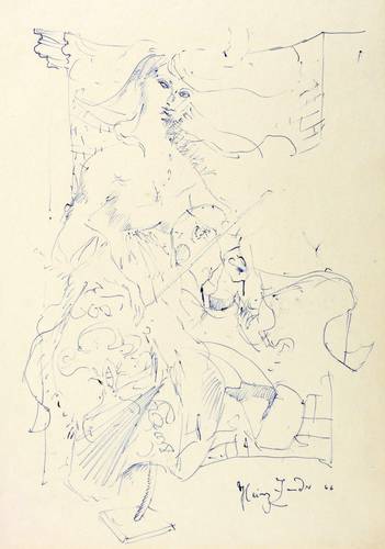 Zander, Heinz -  -  - Thronende Dame mit Bratsche