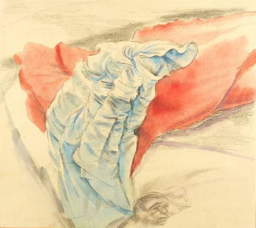 Zielonka, Almut-Sophia -  -  - Studienblatt mit Faltenwurf